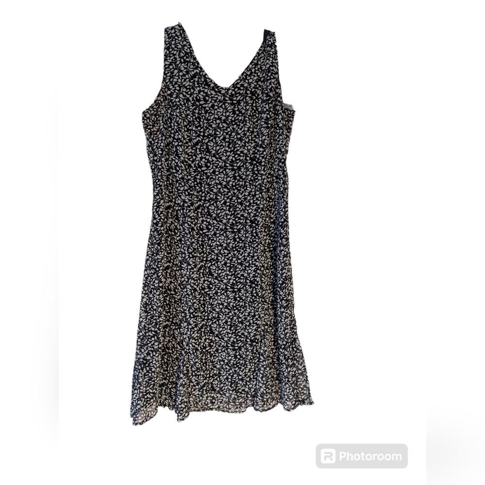 🖤 Danny and Nicole dress womens size 10P, black gray print lined versatile